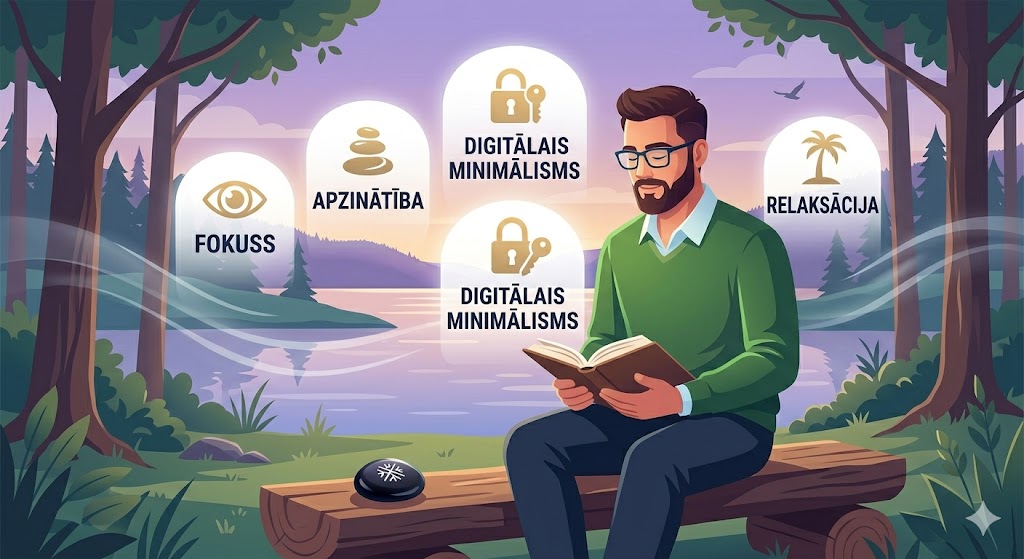 Digitālais minimālisms: Kā atgūt kontroli pār savu uzmanību un laiku